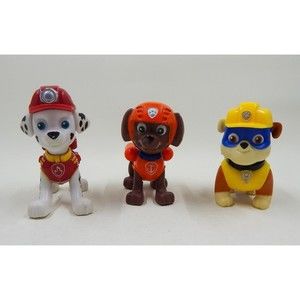 Paw Patrol Action Figures Marshall Rubble Zuma Jointed Spin Master Lot of 3